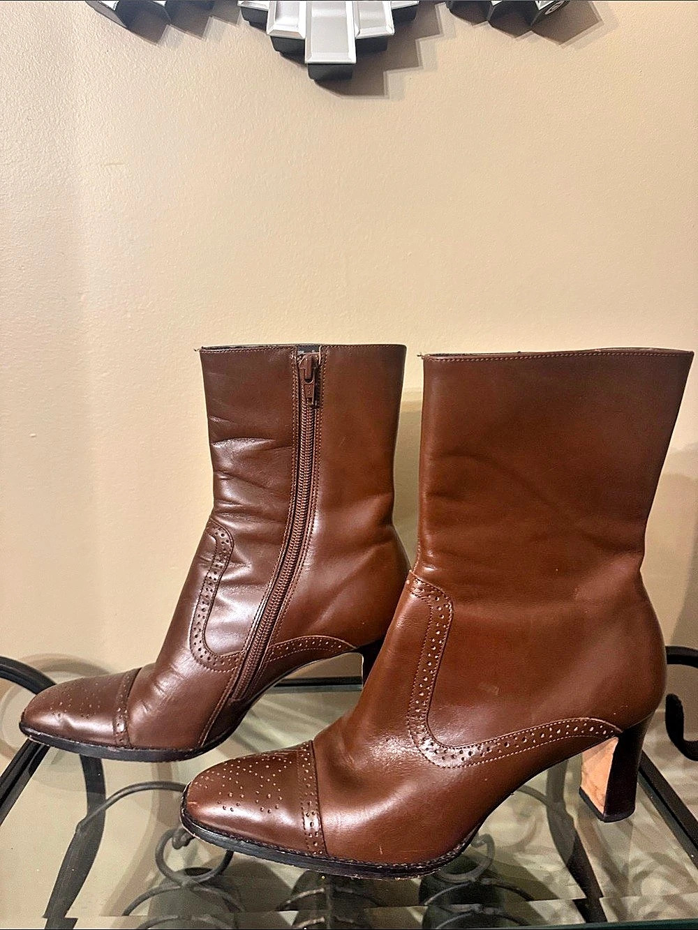 Lauren Ralph Lauren heeled boots Leather Brown US 6